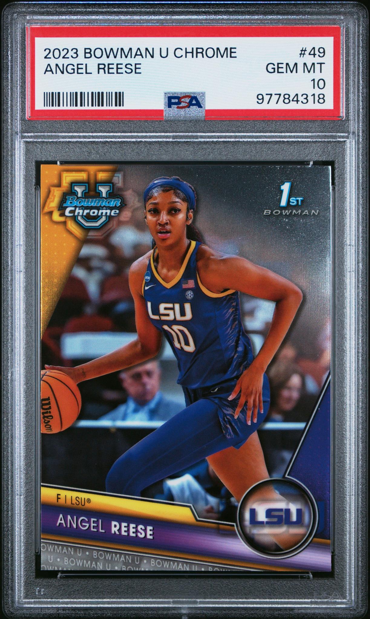 2023 Bowman University Chrome Angel Reese #49 PSA 10