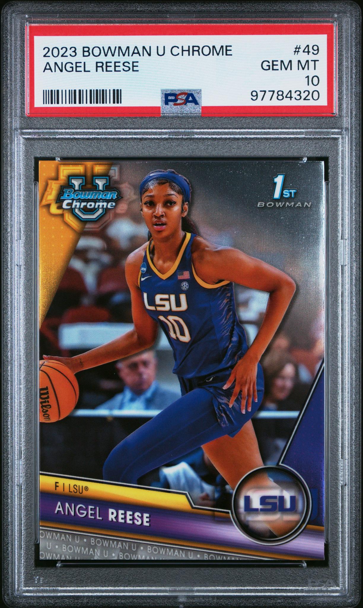 2023 Bowman University Chrome Angel Reese #49 PSA 10