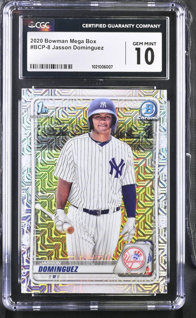 2020 Bowman Chrome Mega Box Jasson Dominguez #BCP-8 1st Bowman CGC 10