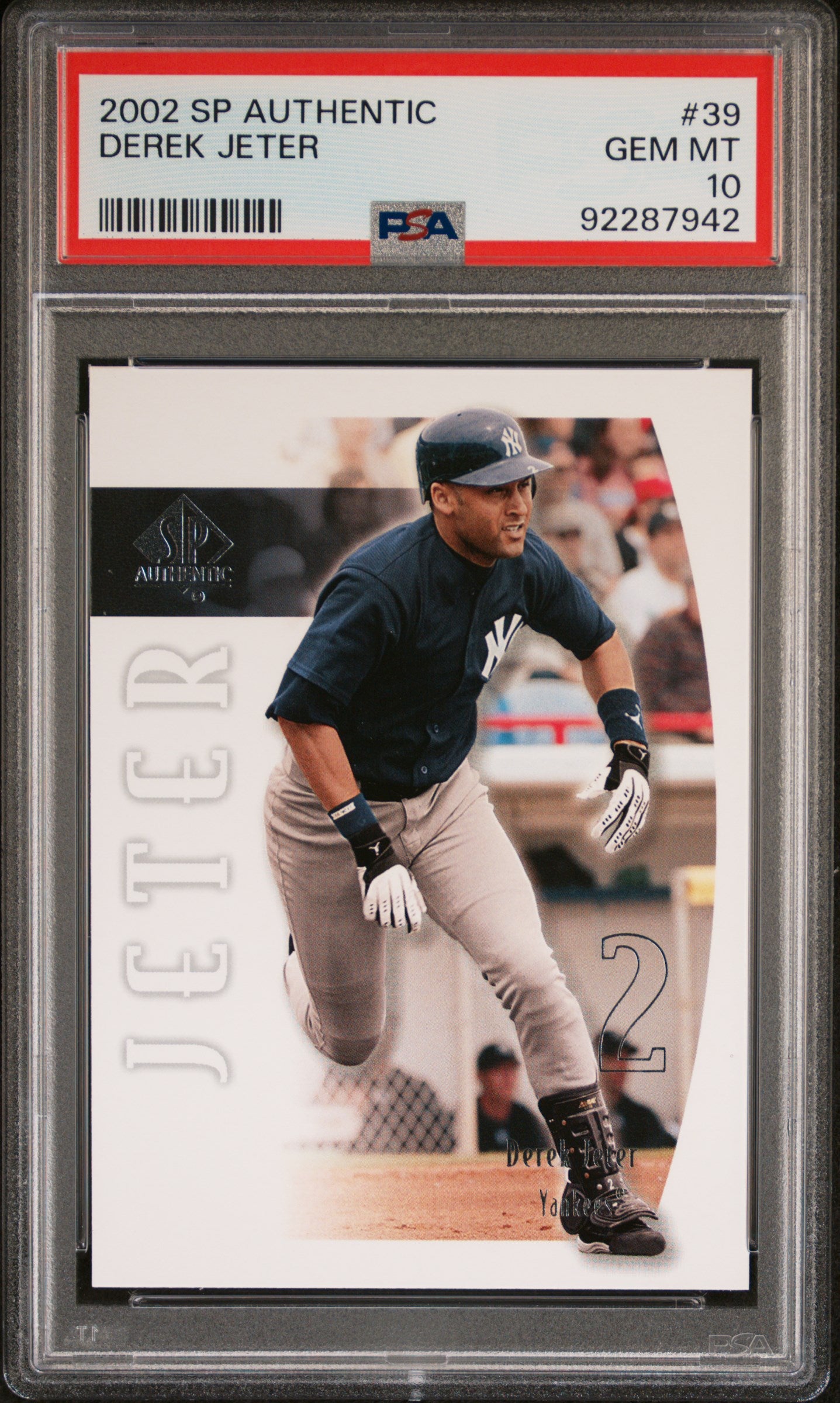 2002 SP Authentic Derek Jeter #39 PSA 10