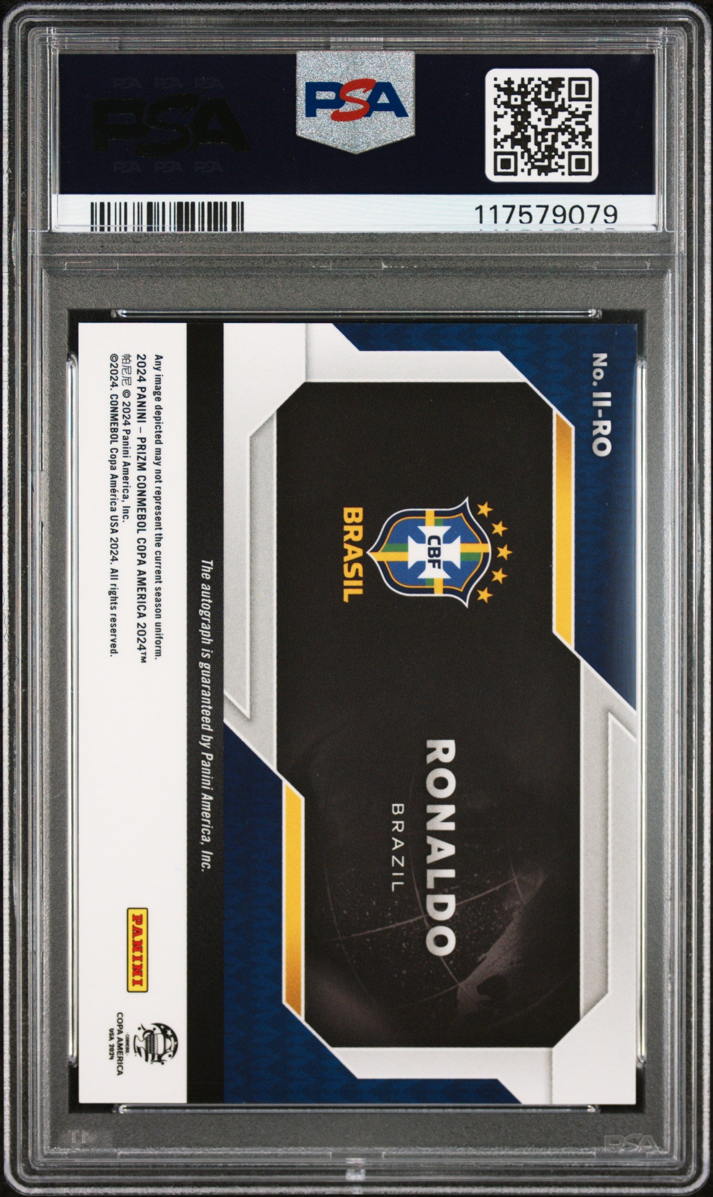 2024 Panini Prizm Conmebol Copa America International Ink Ronaldo #IIRO PSA 10