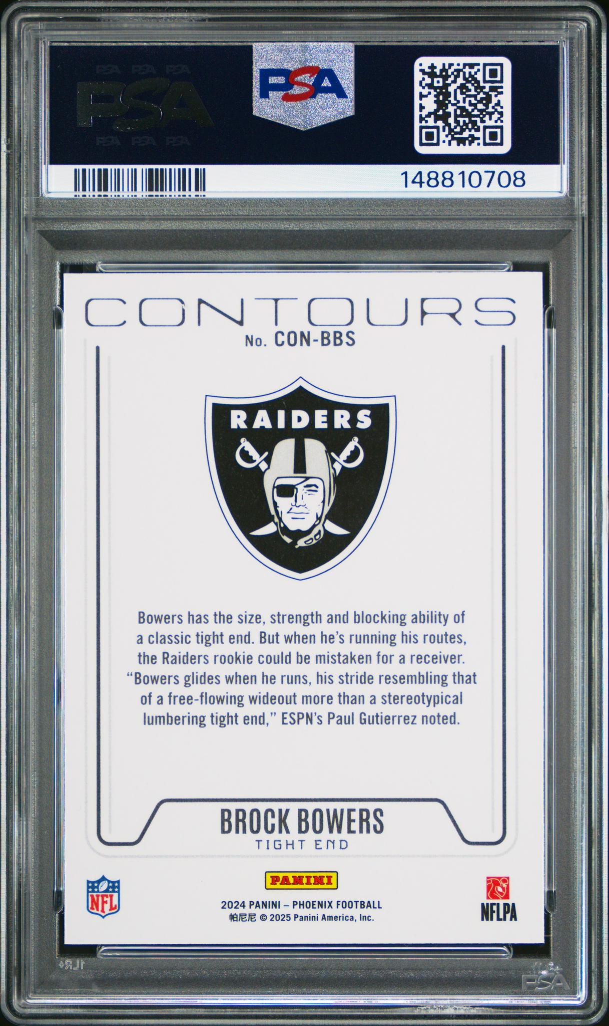 2024 Panini Phoenix Contours Brock Bowers #CONBBS PSA 9
