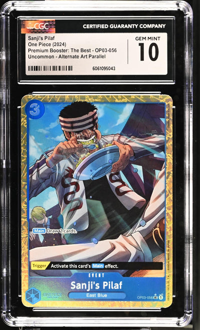One Piece Card Game Sanji's Pilaf OP03-056 Alternate Art CGC 10