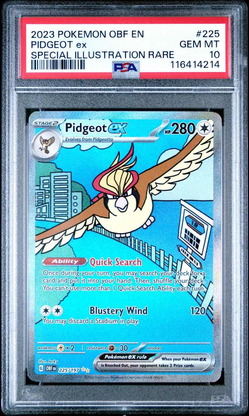 2023 Pokemon Scarlet and Violet Obsidian Flames Special Illustration Rare Pidgeot Ex #225 PSA 10