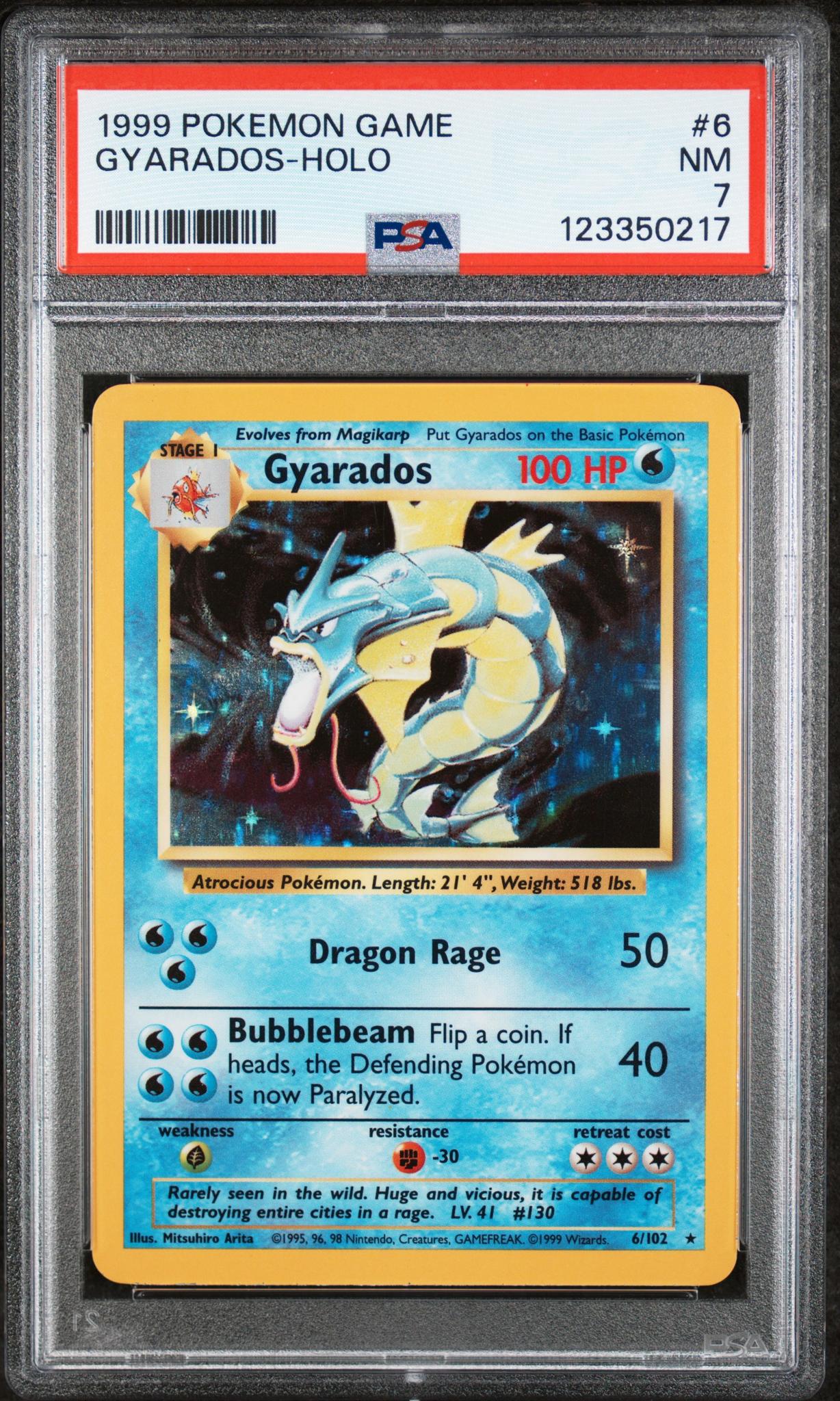 1999 Pokemon Base Set Holo Gyarados #6 PSA 7