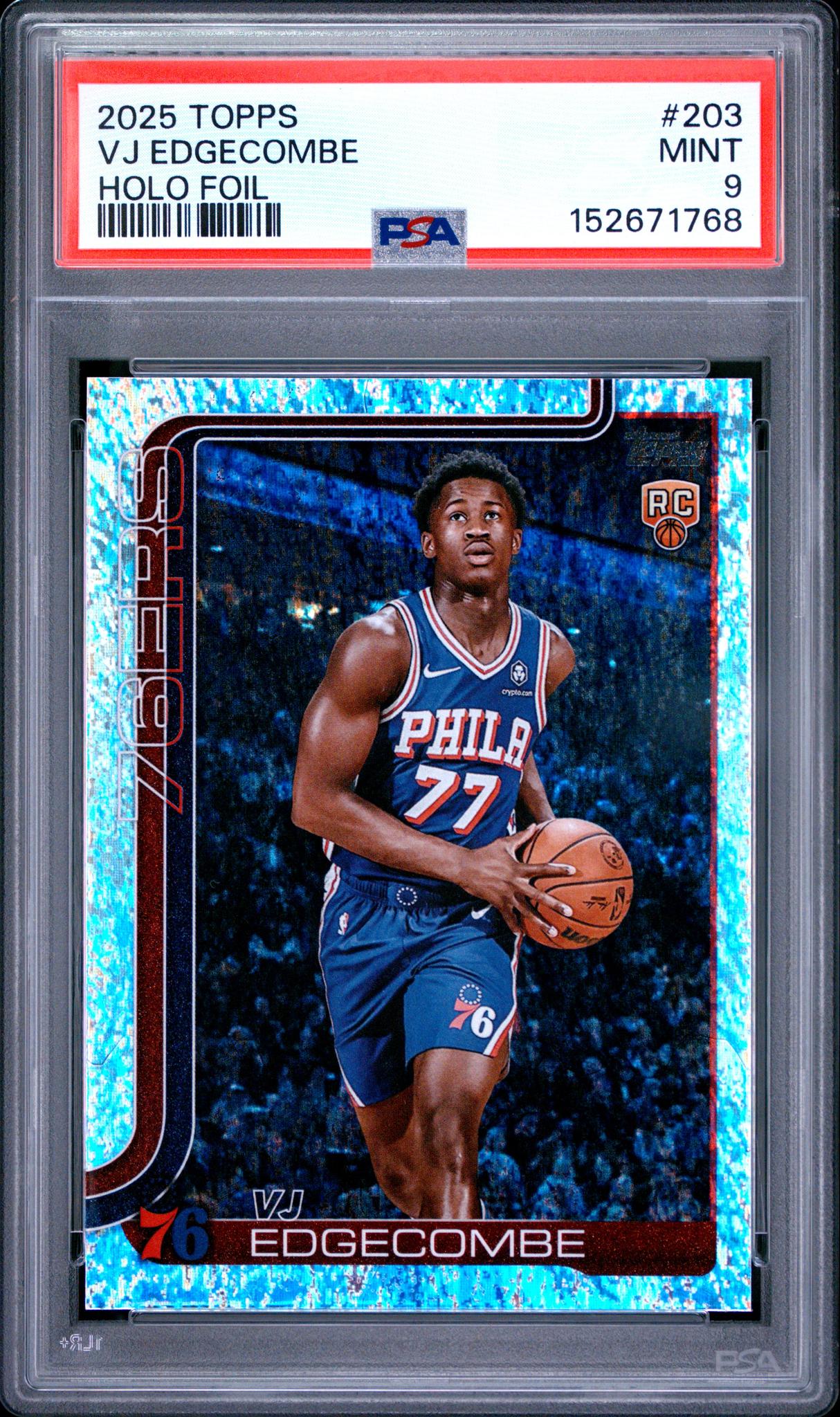 2025 Topps Series 1 Holo Foil Vj Edgecombe #203 PSA 9