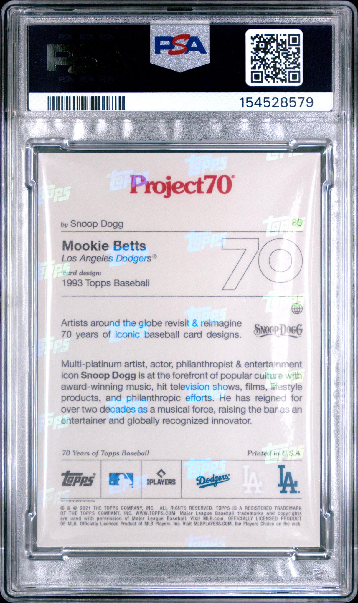 2021 Topps Project70 Mookie Betts #89 /6404 PSA 8