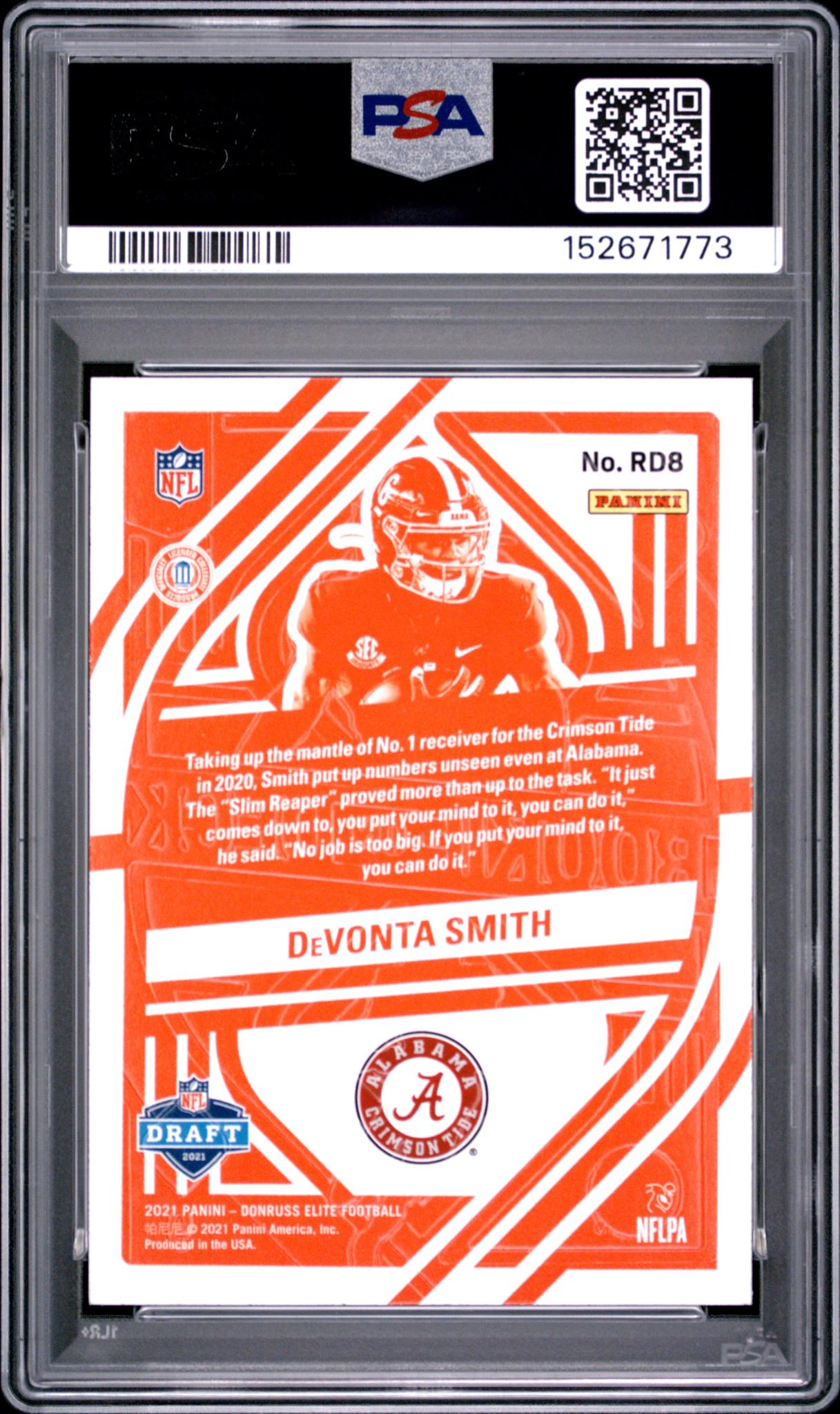 2021 Panini Donruss Elite Rookie On Deck Devonta Smith #RD8 PSA 10