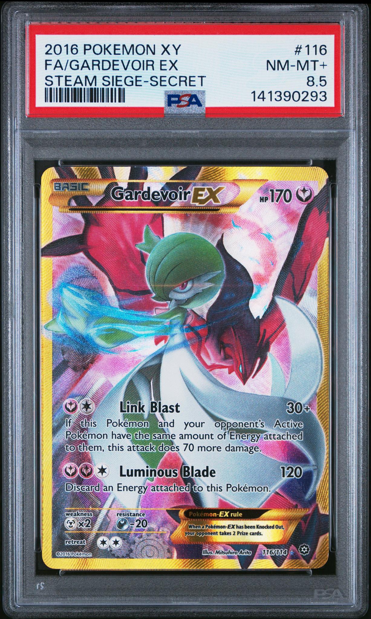2016 Pokemon XY Steam Siege Secret Rare Gardevoir Ex #116 PSA 8.5