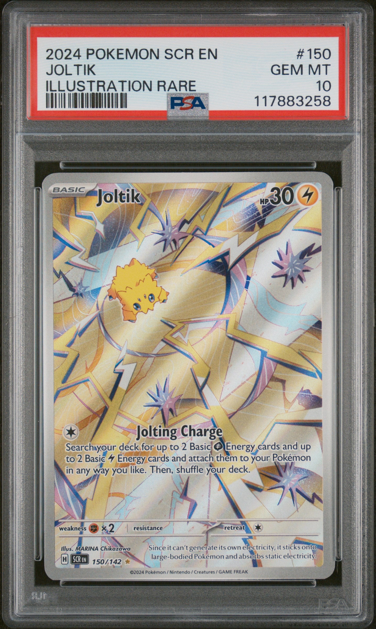 2024 Pokemon Scarlet and Violet Stellar Crown Illustration Rare Joltik #150 PSA 10