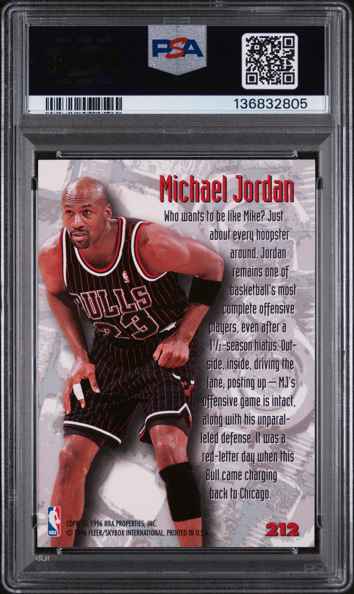 1995 Fleer Metal Michael Jordan #212 PSA 8