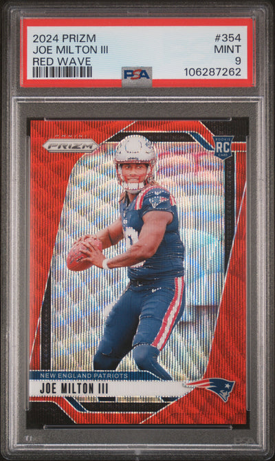 2024 Prizm Joe Milton III #354 Red Wave /149 PSA 9
