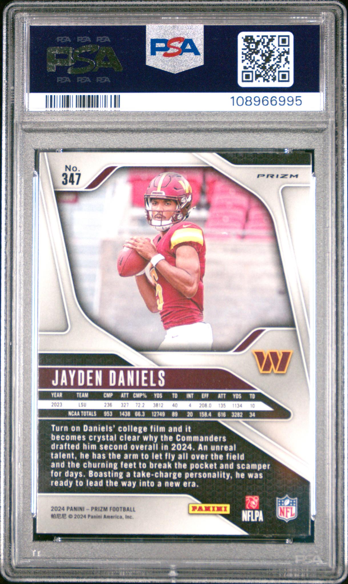 2024 Panini Prizm Disco Prizm Jayden Daniels #347 PSA 9