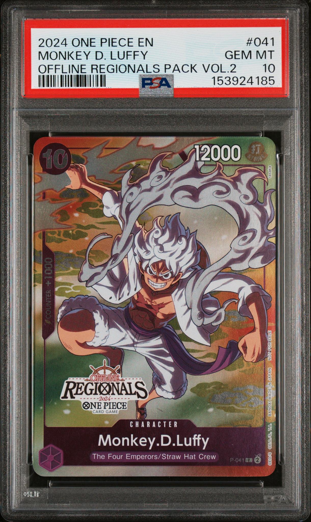 2024 One Piece Promos Offline Regionals Pack Volume 2 Monkey D. Luffy #P-041 PSA 10 153924185
