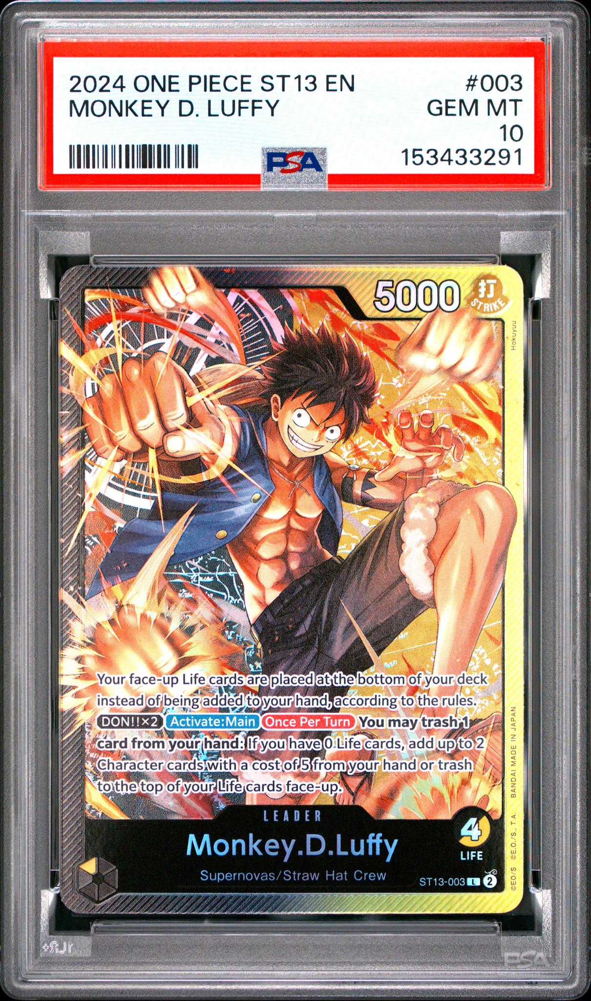 2024 One Piece Ultra Deck the Three Brothers Monkey D. Luffy #ST13-003 PSA 10