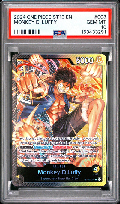 One Piece Card Game Monkey D. Luffy ST13-003 PSA 10