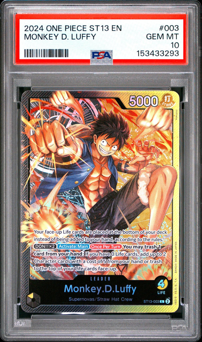 2024 One Piece ST13 EN Monkey D. Luffy #003 PSA 10