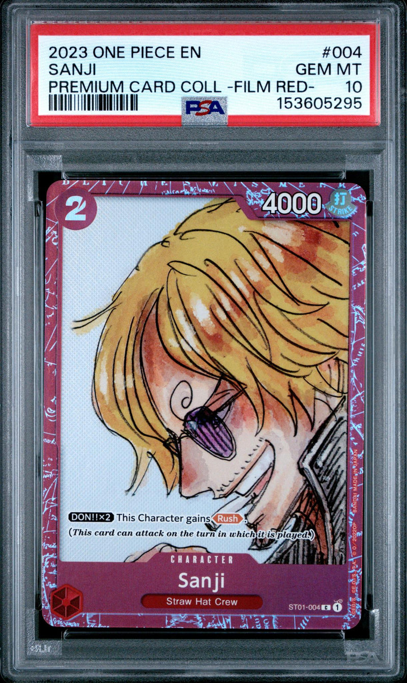 2023 One Piece Card Game Sanji #004 Film Red PSA 10