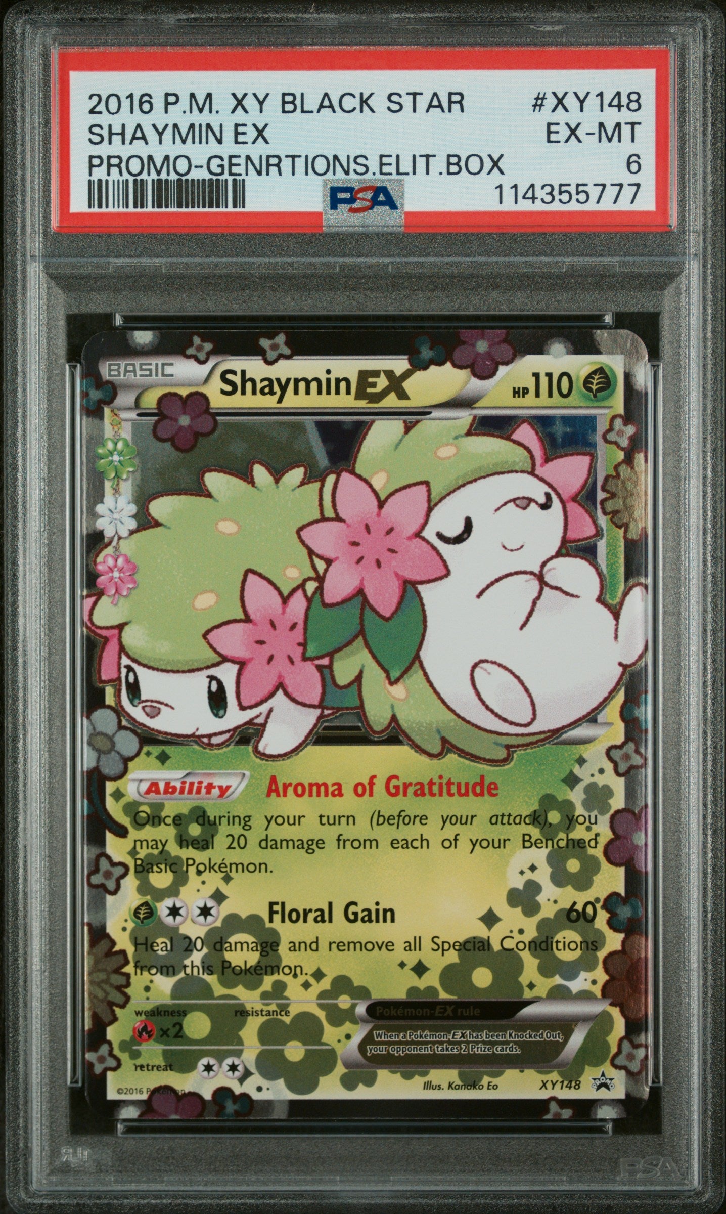 2016 Pokemon XY Black Star Promo Generations Elite Trainer Box Shaymin Ex #XY148 PSA 6