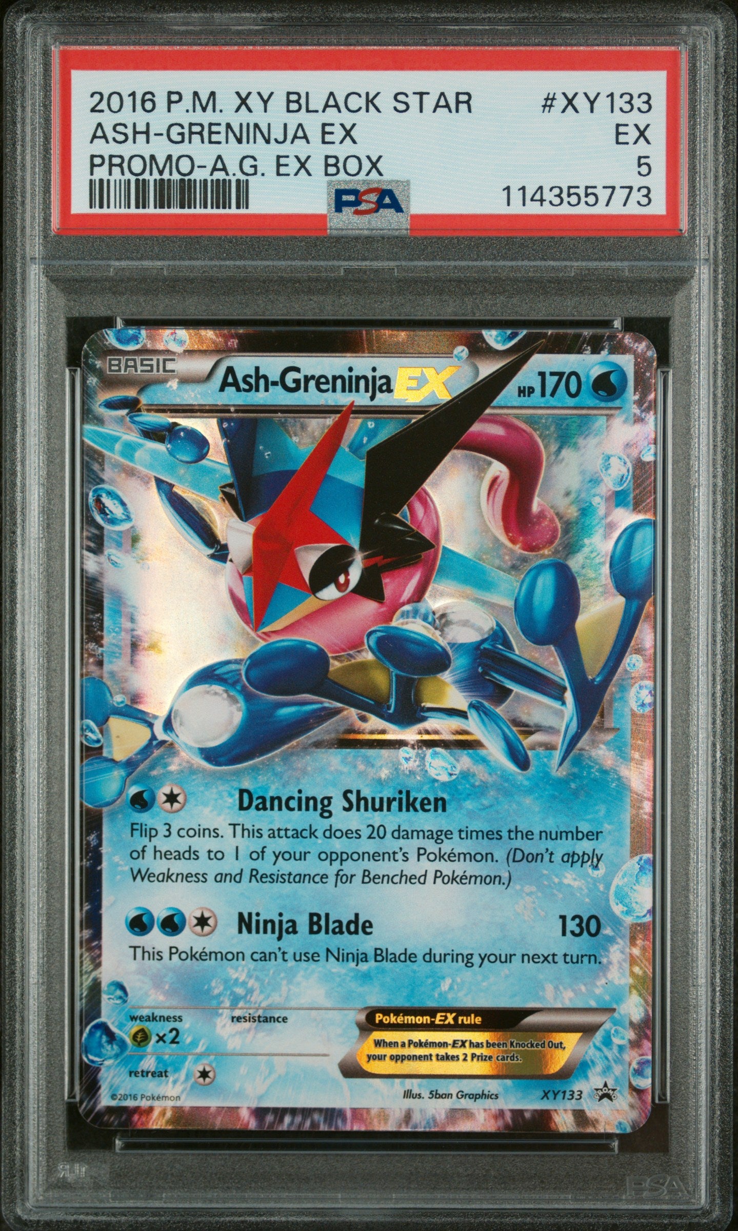2016 Pokemon XY Black Promo Ex Box Ash-Greninja Ex #XY133 PSA 5