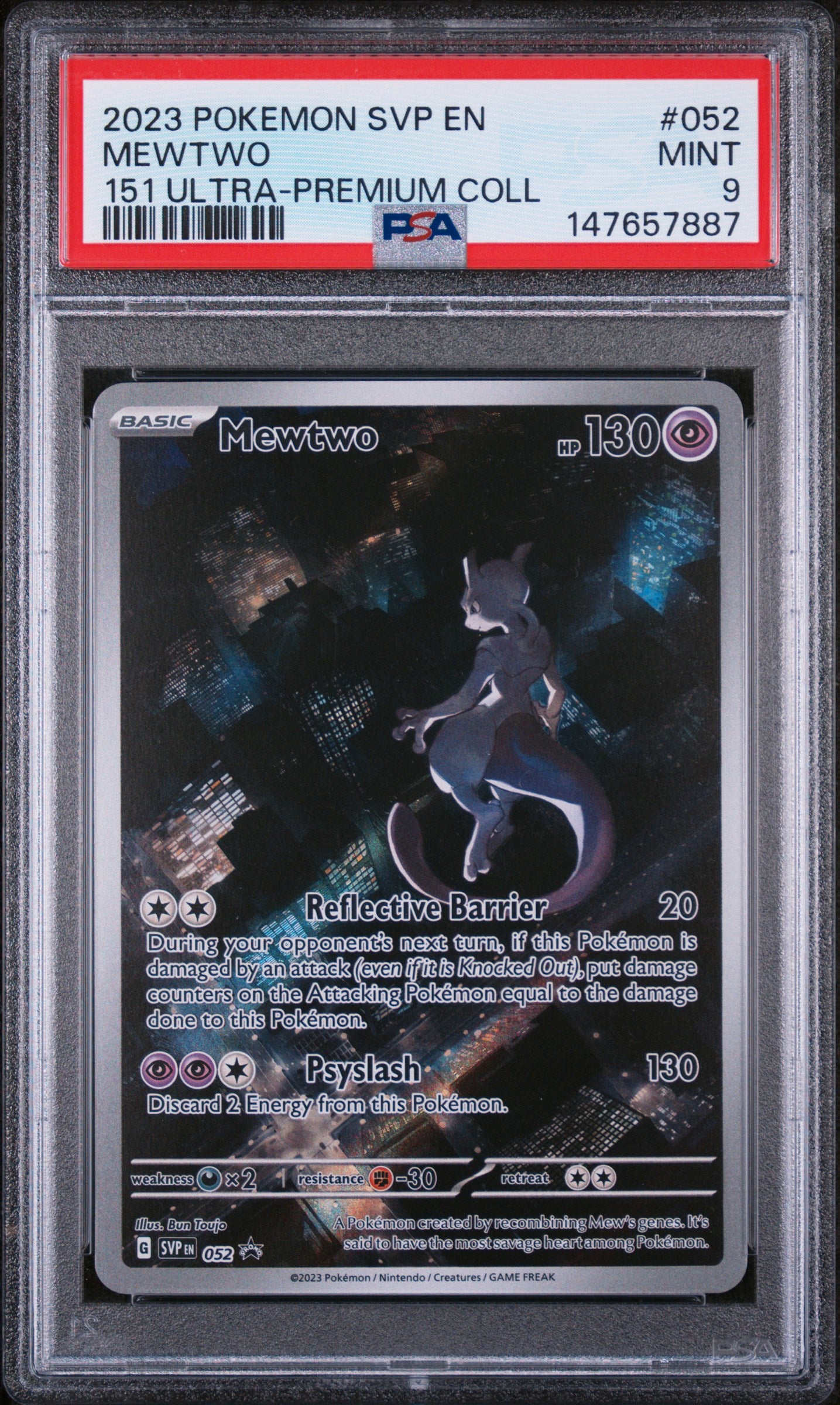 2023 Pokemon Scarlet and Violet Black Star Promo 151 Ultra Premium Collection Mewtwo #052 PSA 9