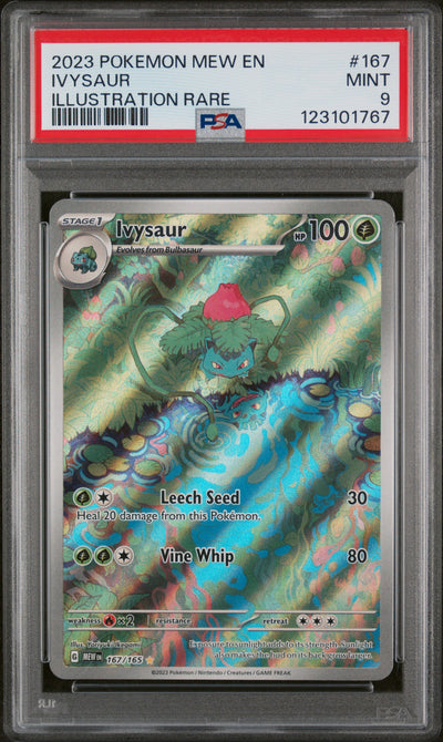 Pokémon 2023 Ivysaur #167/165 Illustration Rare PSA 9