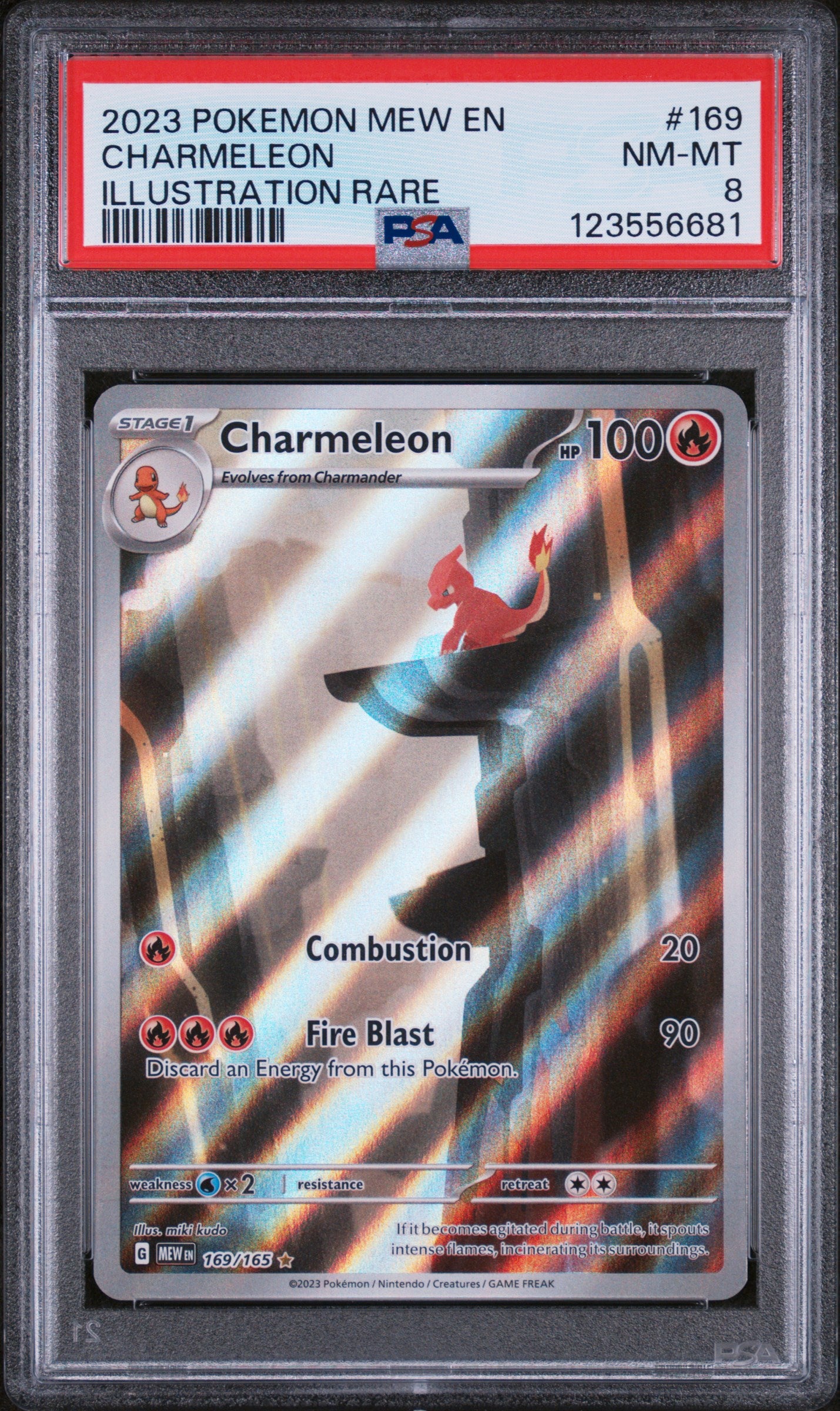 2023 Pokemon Scarlet and Violet 151 Illustration Rare Charmeleon #169 PSA 8