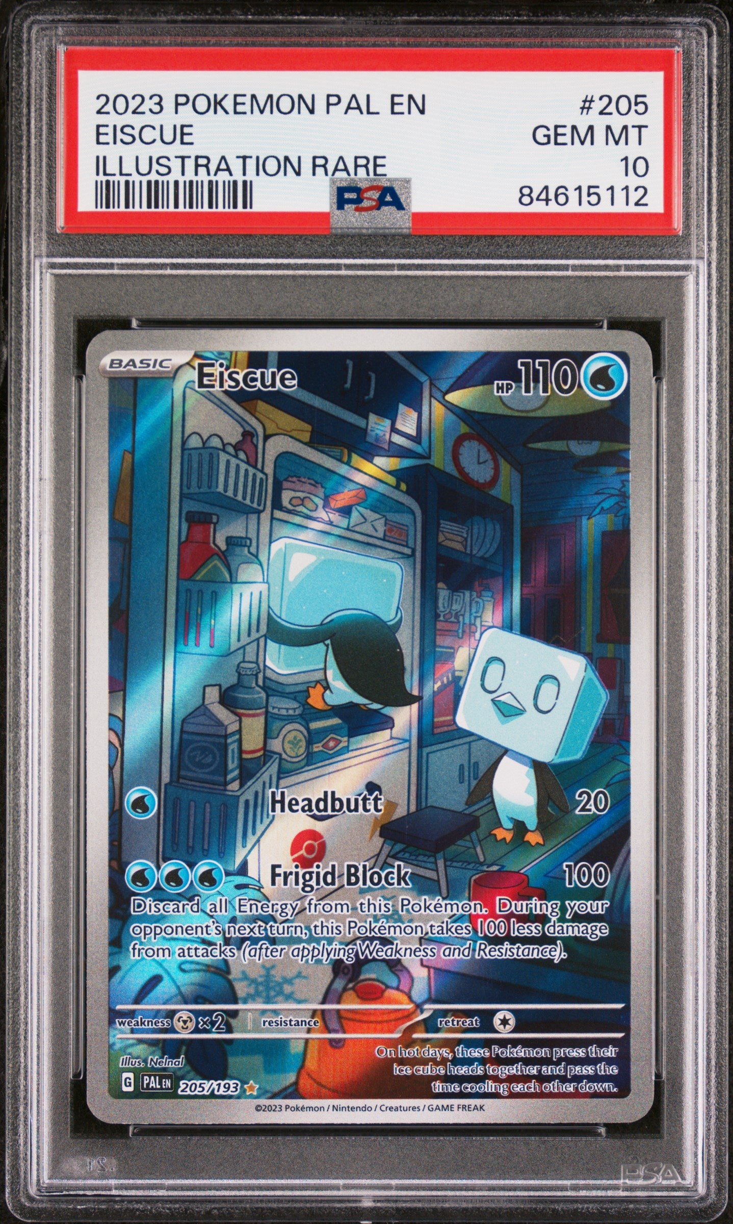 2023 Pokemon Scarlet and Violet Paldea Evolved Illustration Rare Eiscue #205 PSA 10
