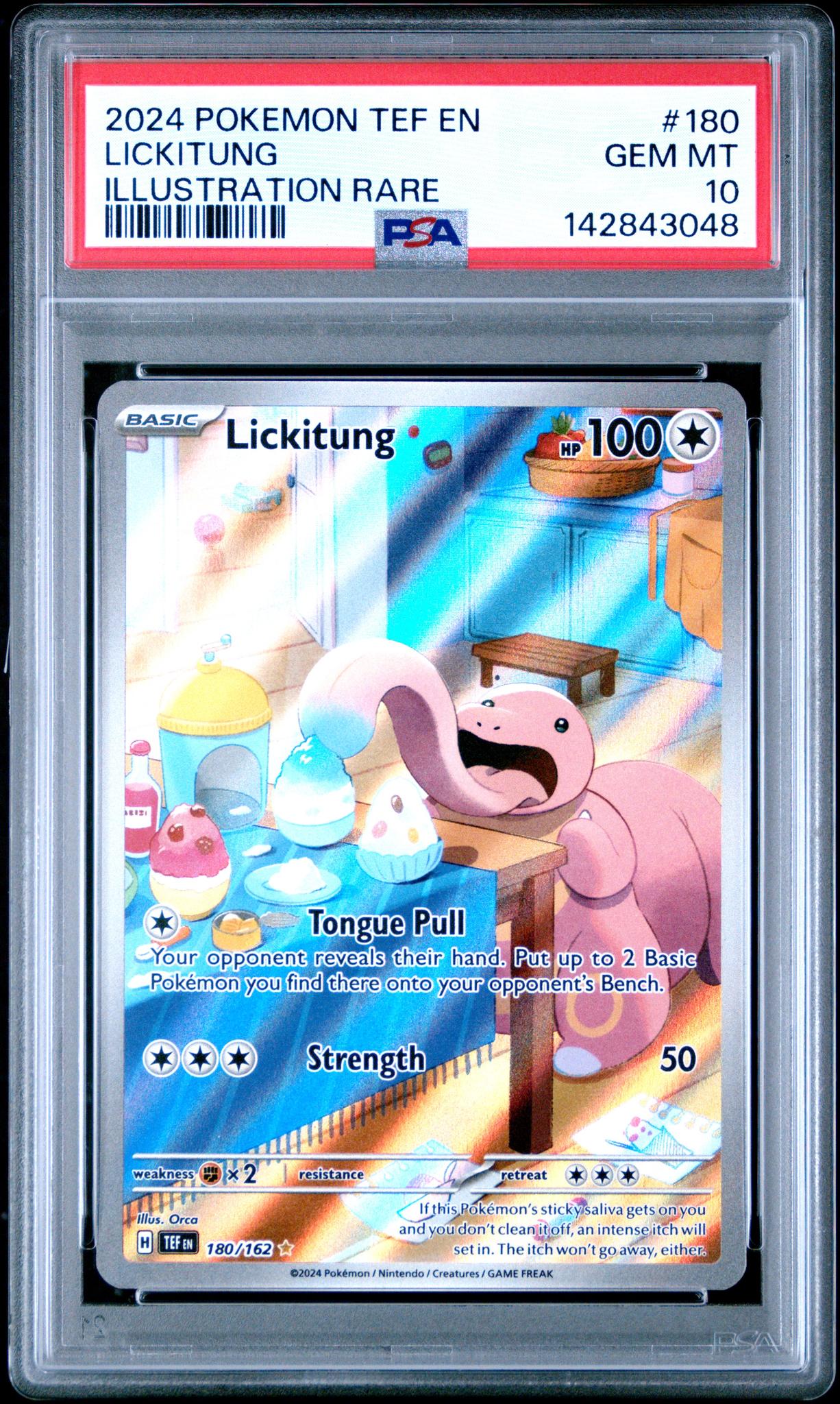 2024 Pokemon Scarlet and Violet Temporal Forces Illustration Rare Lickitung #180 PSA 10