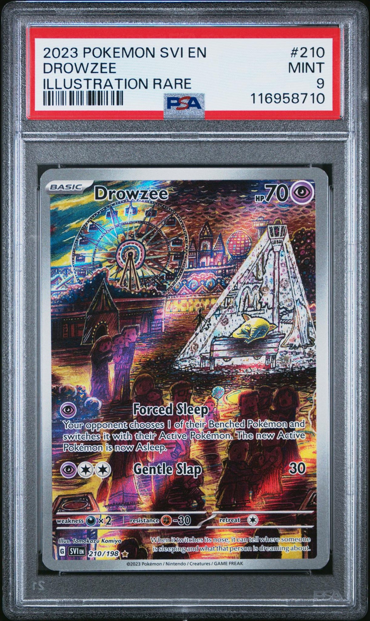 2023 Pokemon Scarlet and Violet Illustration Rare Drowzee #210 PSA 9