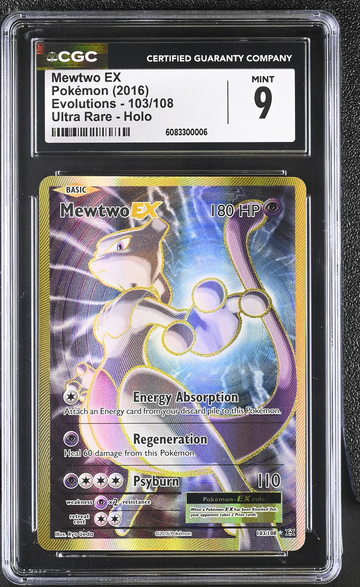 2016 Evolutions #103/108 Mewtwo EX Evolutions CGC 9