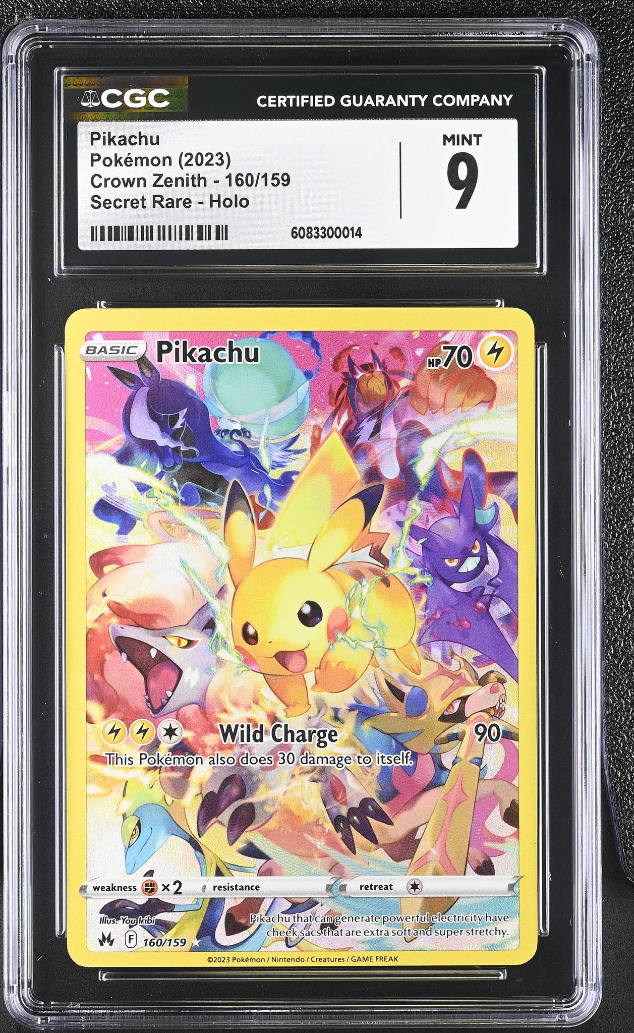 2023 Crown Zenith #160/159 Pikachu Secret Rare /159 CGC 9
