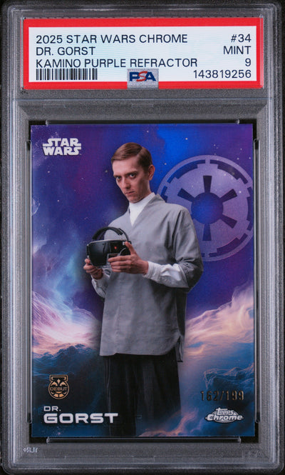 2025 Topps Chrome Star Wars Dr. Gorst #34 Kamino Purple Refractor /199 PSA 9