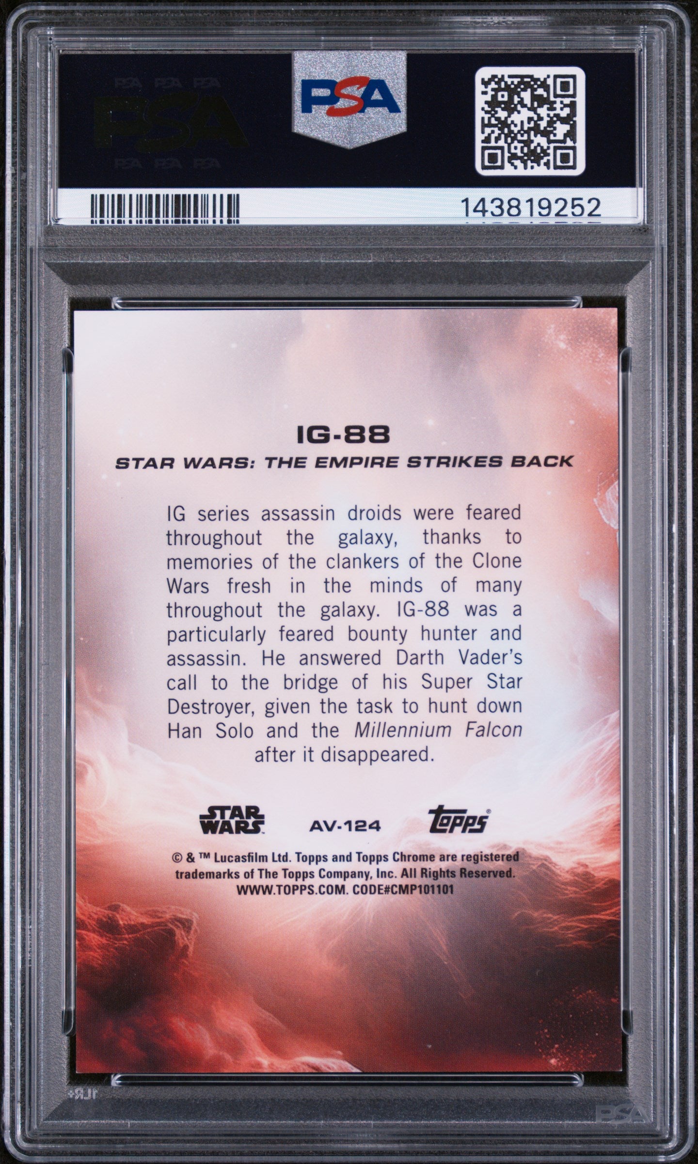 2025 Topps Chrome Star Wars Aurebesh Variation Ig #AV124 /99 PSA 9