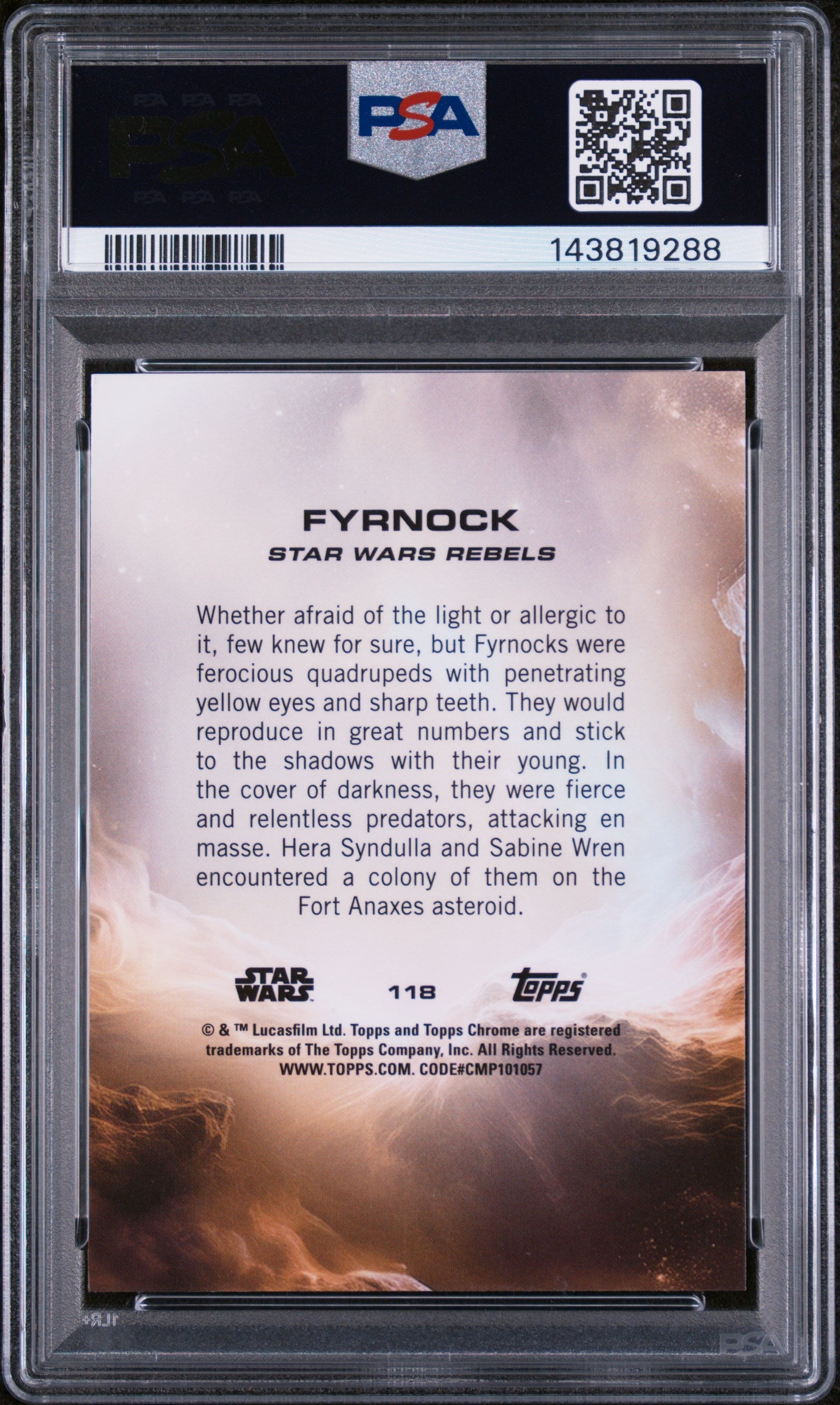 2025 Topps Chrome Star Wars Kamino Purple Refractor Fyrnock #118 /193 PSA 9