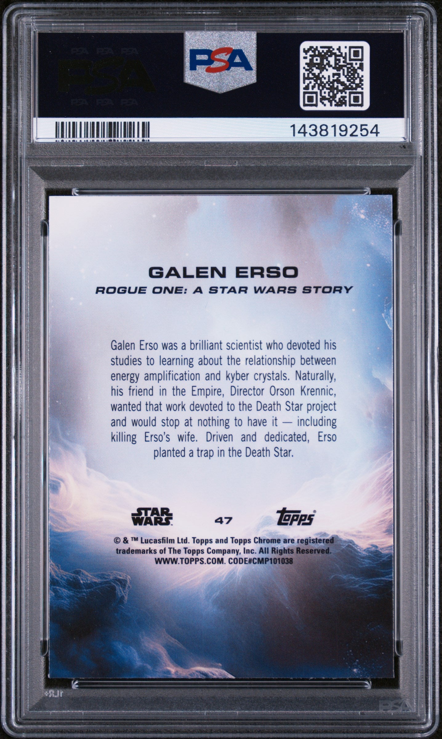 2025 Topps Chrome Star Wars Kashyyyk Green Refractor Galen Erso #47 /99 PSA 9