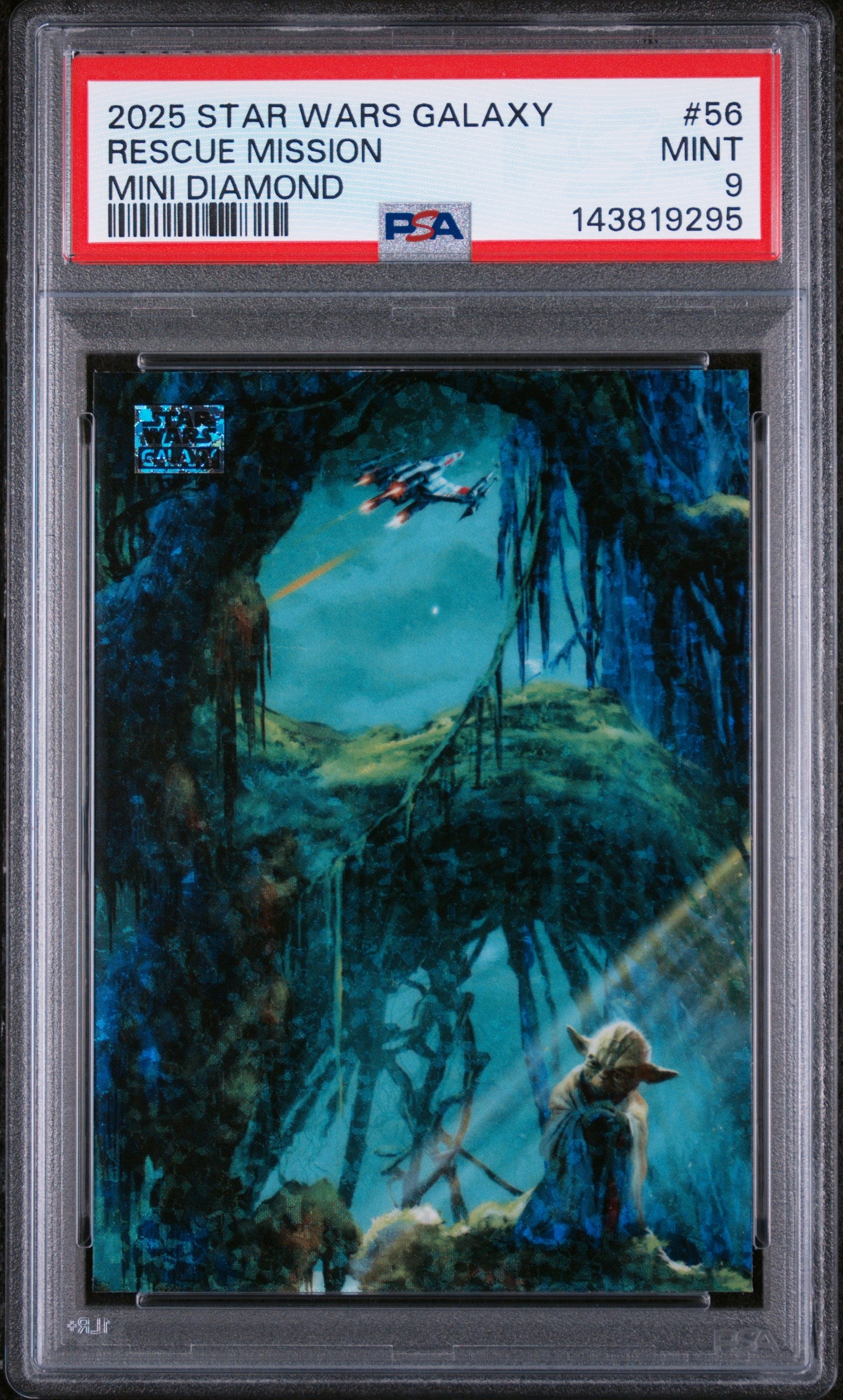2025 Topps Chrome Star Wars Galaxy Mini Diamond Rescue Mission #56 PSA 9