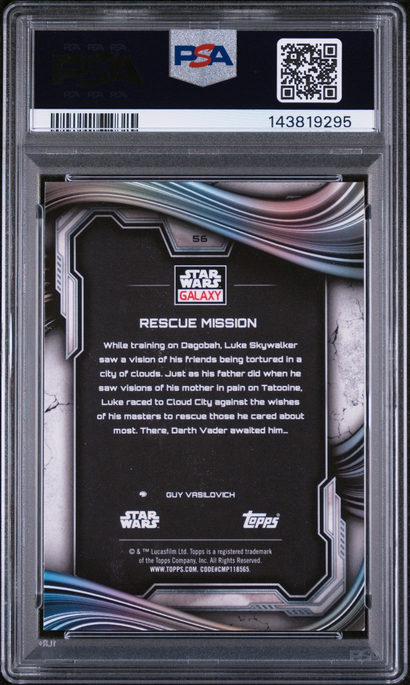 2025 Topps Chrome Star Wars Galaxy Mini Diamond Rescue Mission #56 PSA 9