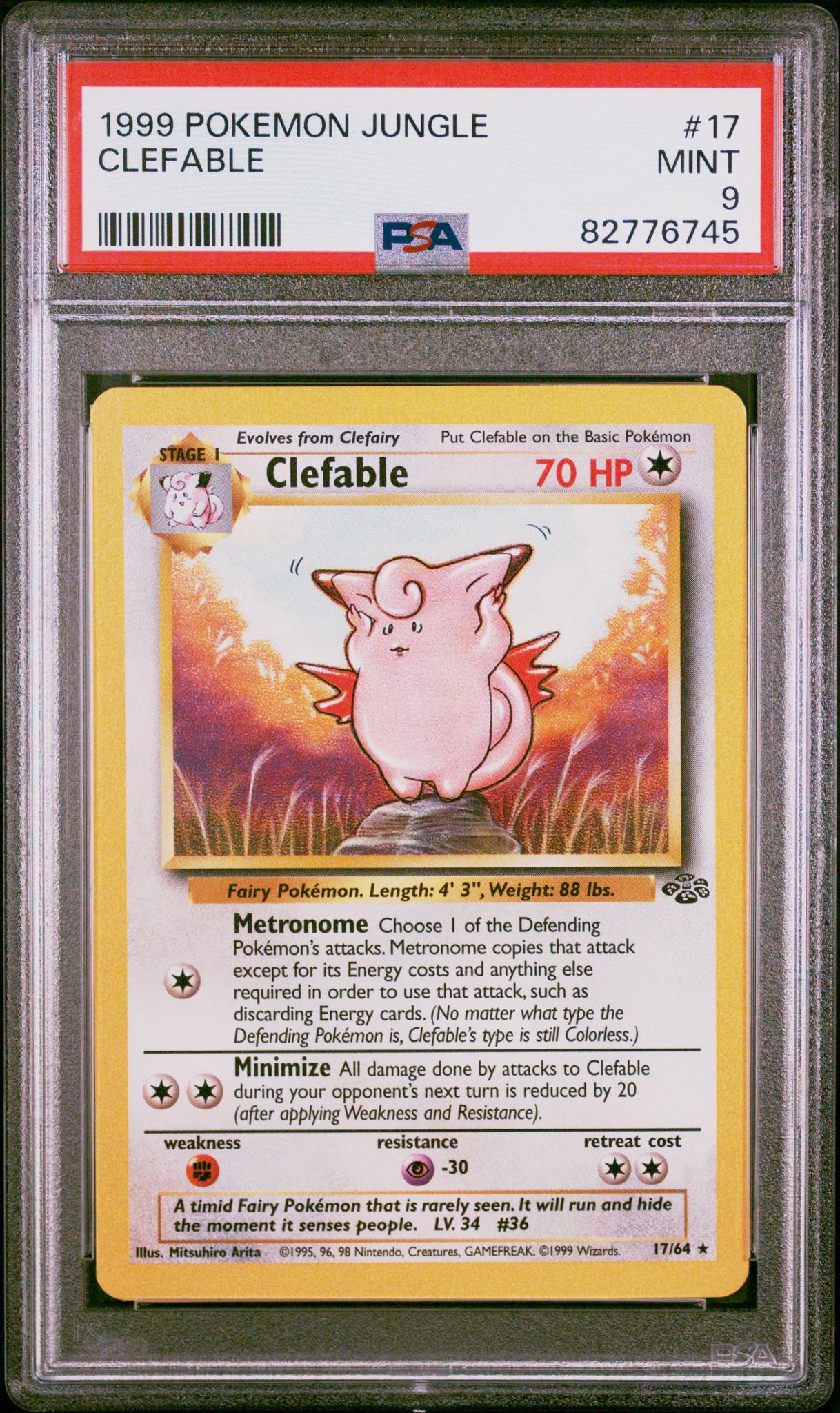 1999 Pokemon Jungle Clefable #17 PSA 9