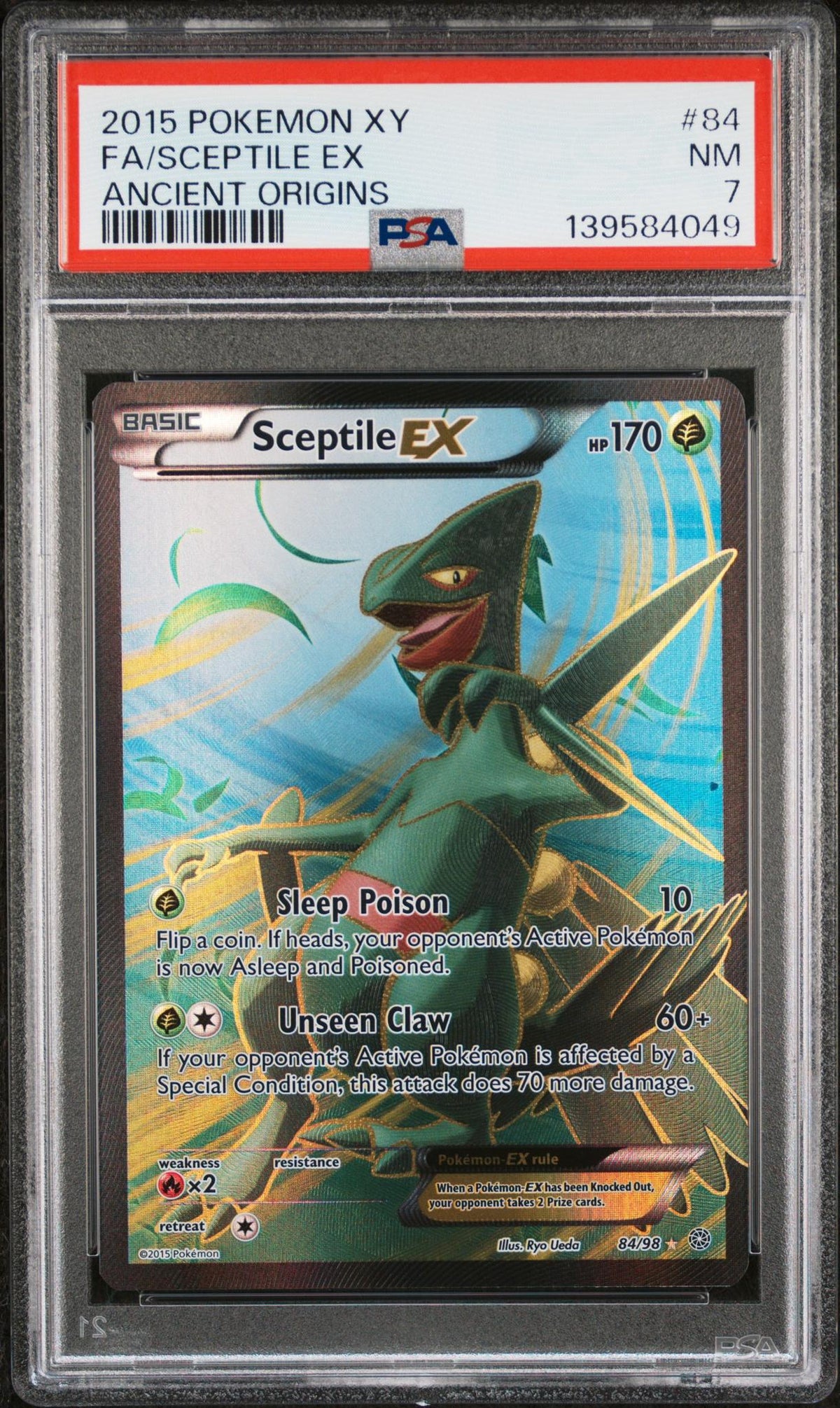 2015 Pokemon XY Ancient Origins Sceptile Ex #84 PSA 7
