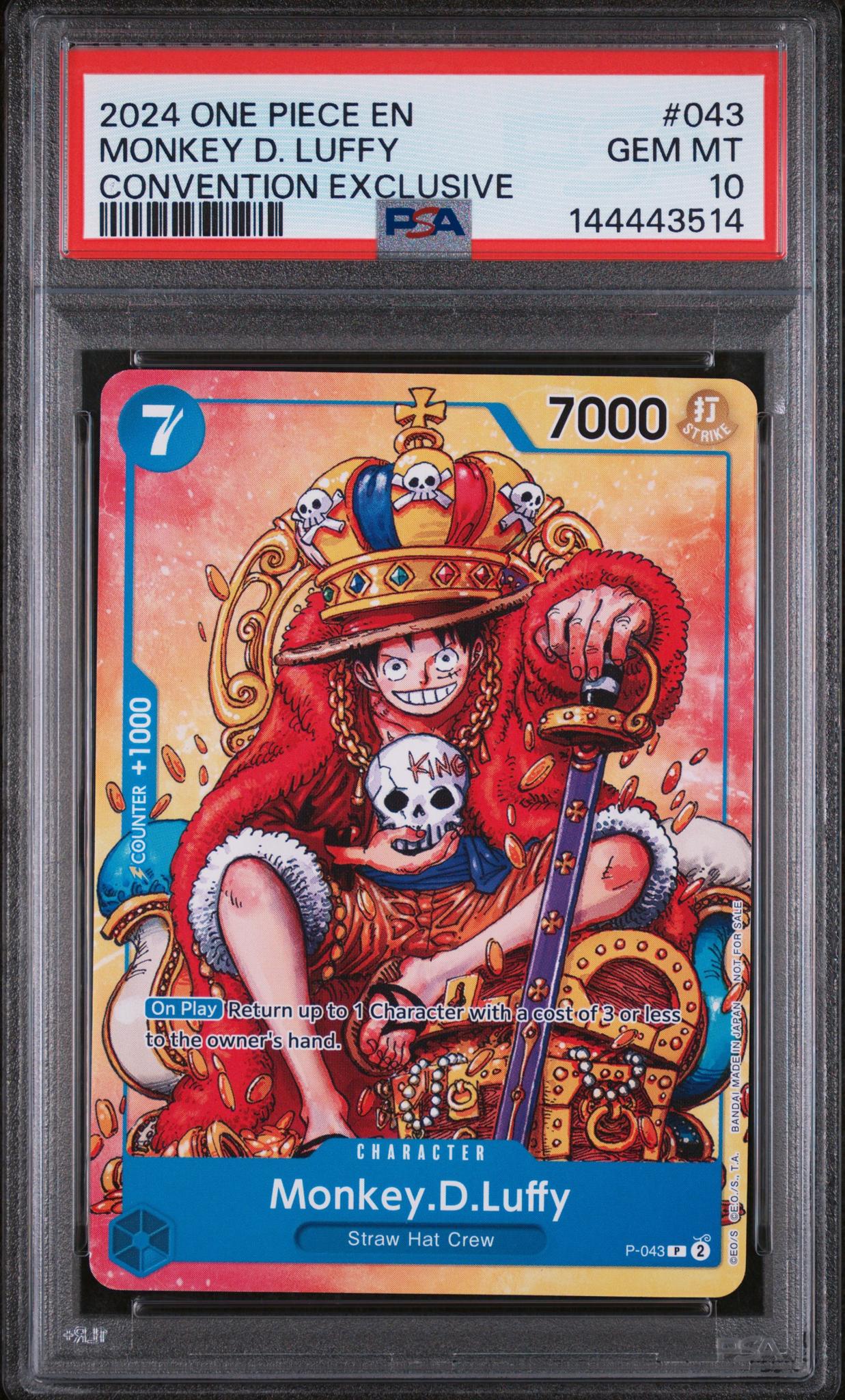 2024 One Piece Promo Convention Exclusive Monkey D. Luffy #P043 PSA 10