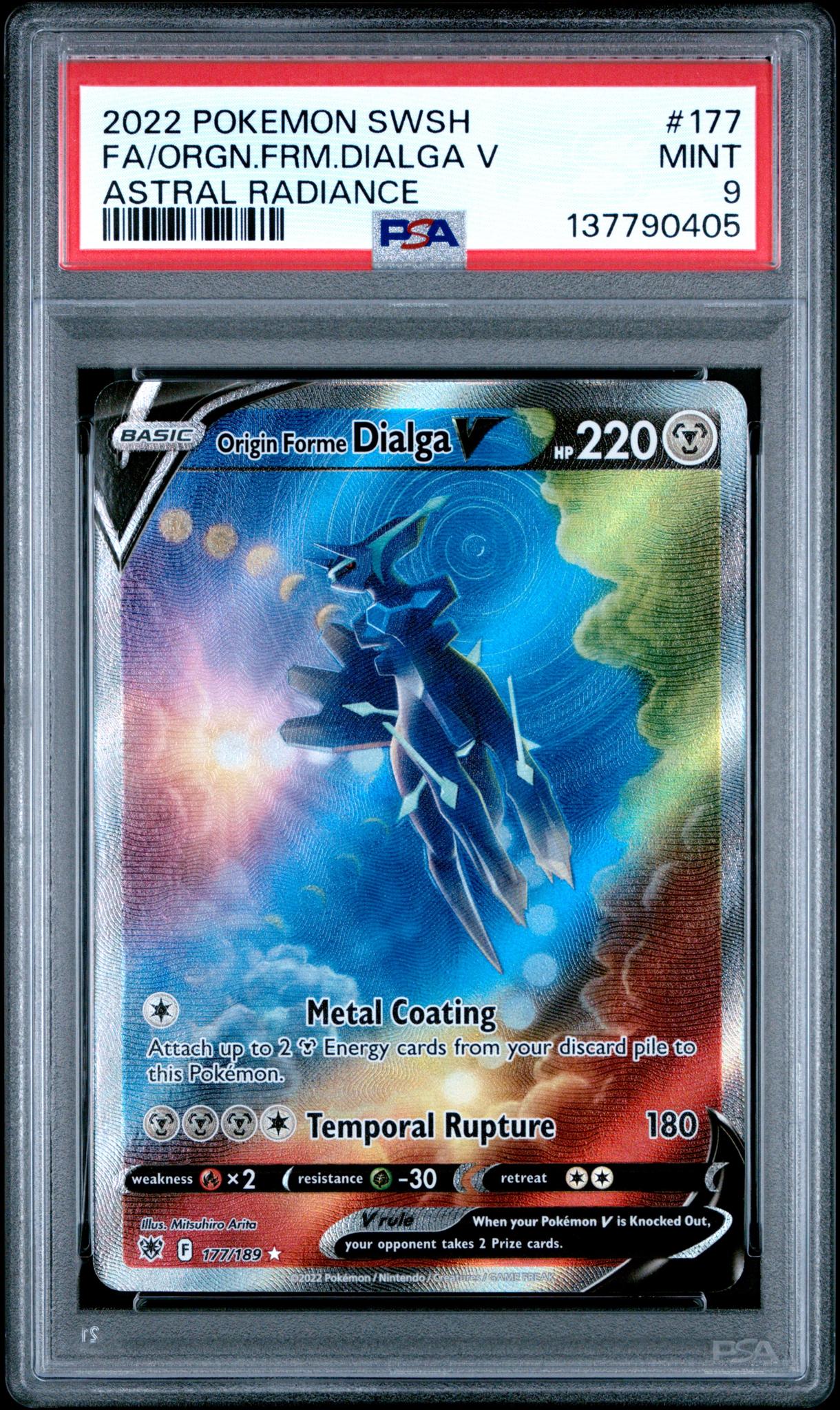 2022 Pokemon Sword and Shield Astral Radiance Origin Forme Dialga V #177 PSA 9