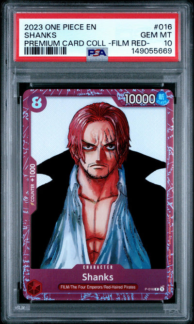2023 One Piece Shanks #016 Premium Card Coll -Film Red- PSA 10