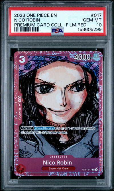 2023 One Piece Card Game Nico Robin #017 Film Red PSA 10