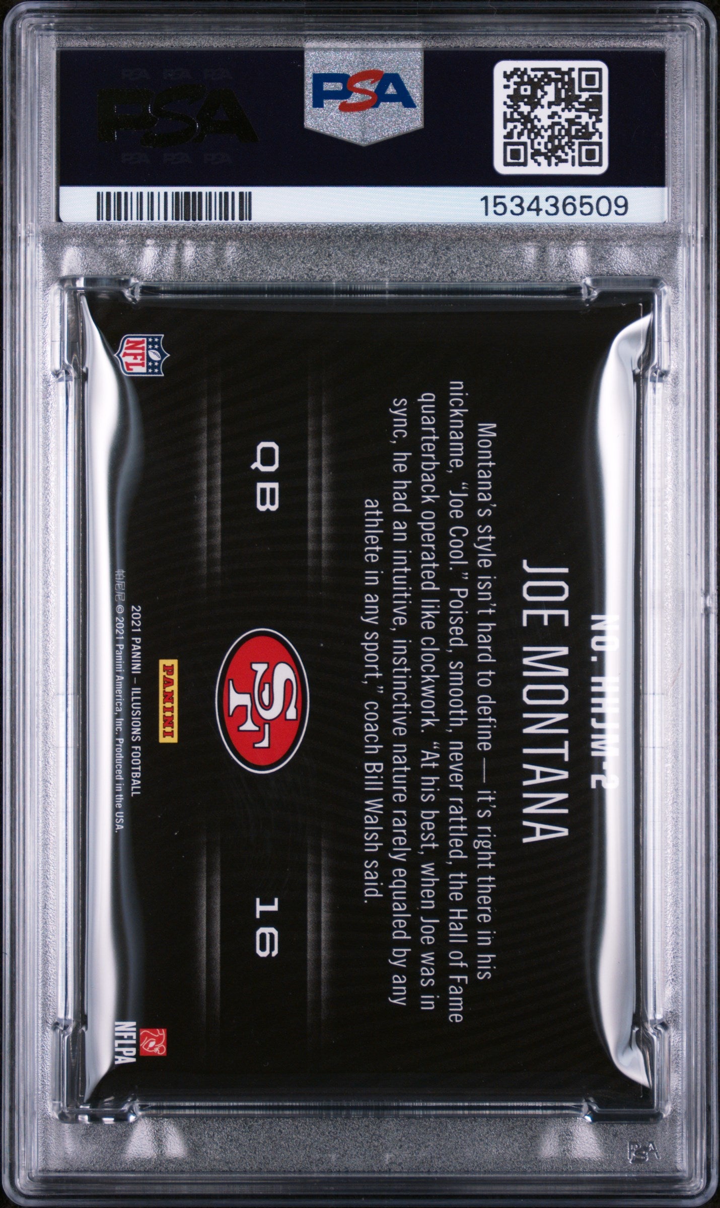 2021 Panini Illusions Holoheroes Joe Montana #2 PSA 7