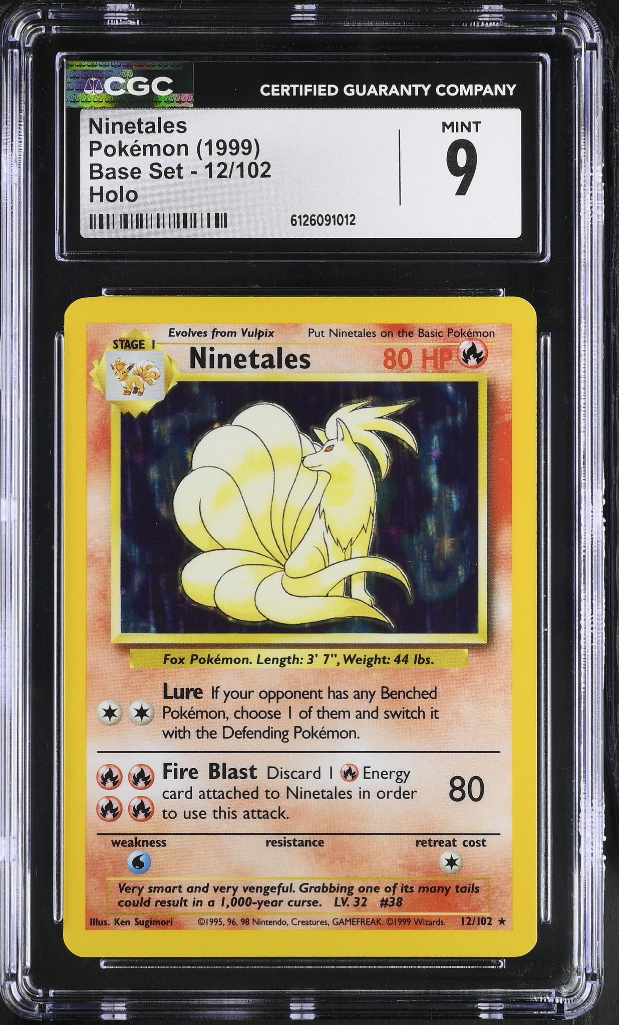 1999 Base Set #12/102 Ninetales Holo CGC 9
