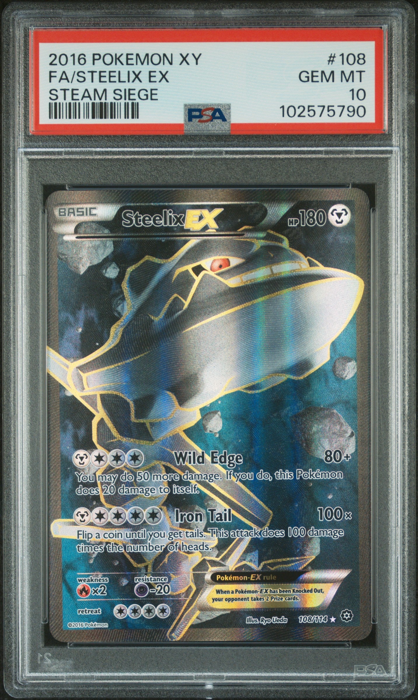2016 Pokemon XY Steam Siege Steelix Ex #108 PSA 10