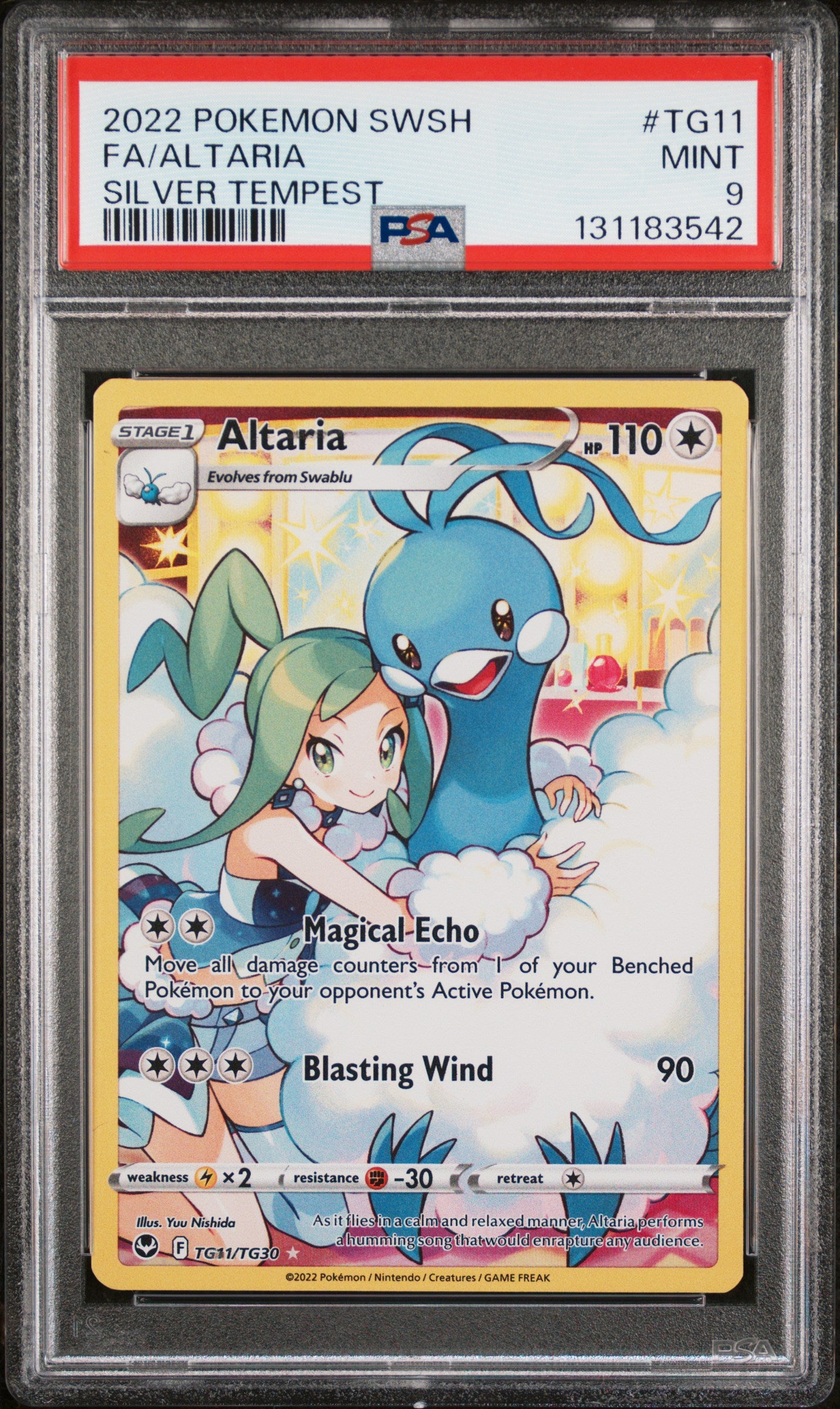 2022 Pokemon Sword and Shield Silver Tempest Trainer Gallery Altaria #TG11 PSA 9