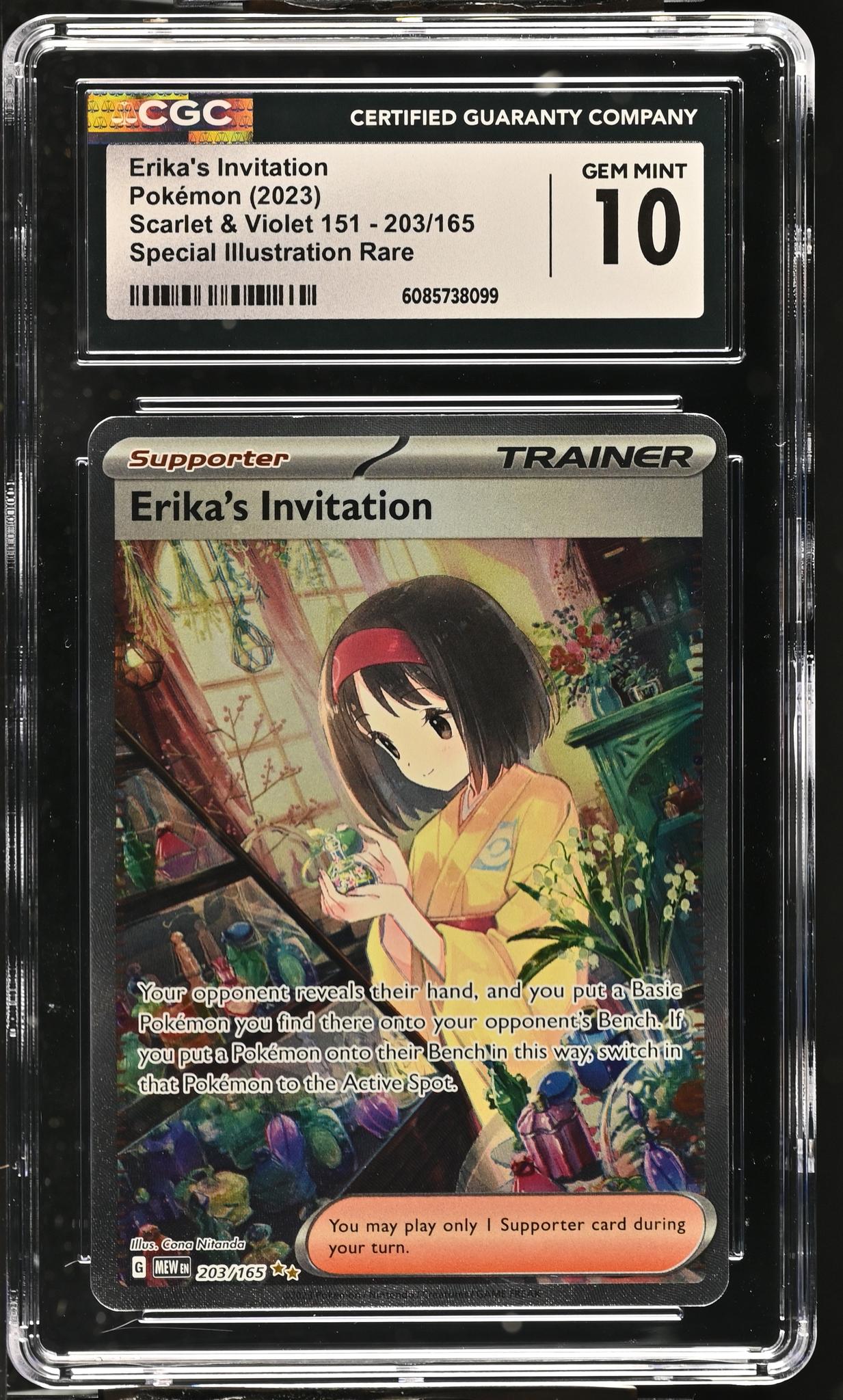 2023 Pokemon #203/165 Erika's Invitation Special Illustration Rare CGC 10