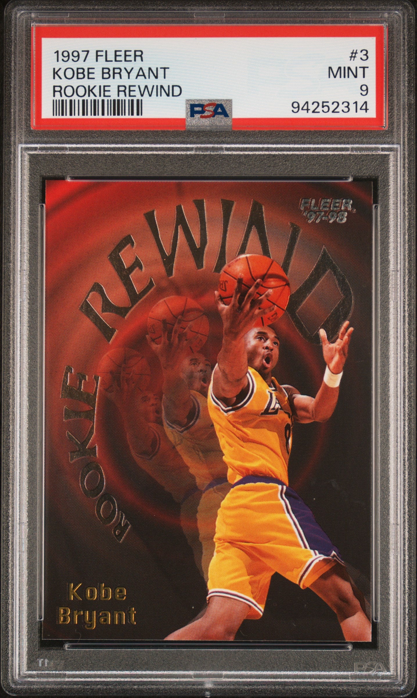 1997 Fleer Rookie Rewind Kobe Bryant #3 PSA 9
